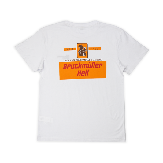 Bruckmüller T-Shirt weiss, Retro Design