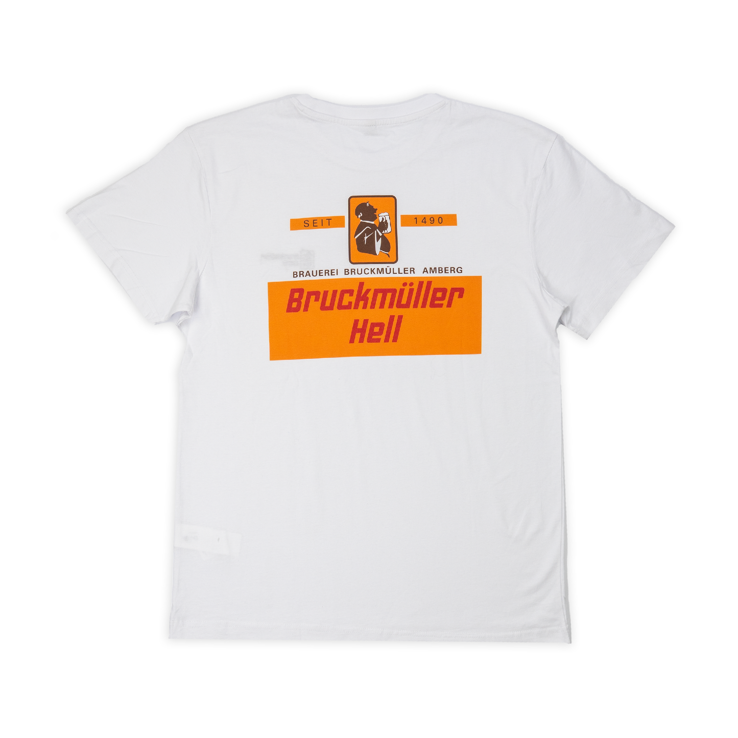 Bruckmüller T-Shirt weiss, Retro Design